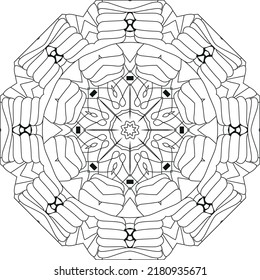 Handgezeichnete Zentangle-Kreisverzierung zur Färbung der Seite.