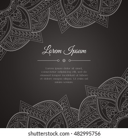 Hand drawn zentangle corner. Abstract doodle border for background decoration. Ornamental black and white design. Good for card, invitation, presentation template, notebook cover. Vector illustration