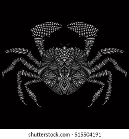 Hand drawn zentangle crab 