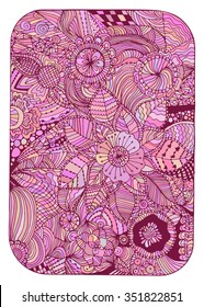 Hand drawn zentangle doodle illustration for adult coloring books in vector. Unique lacy floral doodles for your design.