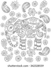 Download Elephant Mandala Coloring Pages Hd Stock Images Shutterstock