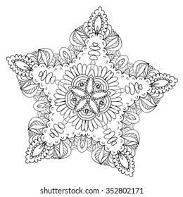 Hand drawn zentangle flower pattern