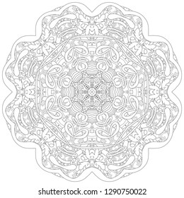 Hand drawn zentangle mandala for coloring page.