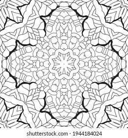 Hand drawn zentangle seamless pattern for coloring page.
