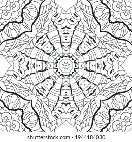 Patrón de zentangle dibujado a mano para la página de coloreado.