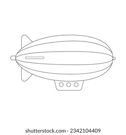 Hand drawn zeppelin vector illustration. Air and water transport doodle for transporting passengers and deliverying parcels isolated on white background. Transportation, traveling concept