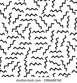 Hand drawn zig zag lines seamless pattern. Vector illustration.