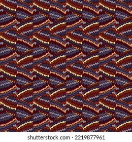 Ornamento de mosaico con líneas de zag dibujadas a mano. Patrón de onda abstracta sin fisuras en estilo doodle. Papel pintado de rayas creativas. Diseño para tela, textil, papel envolvente, cubierta. ilustración vectorial