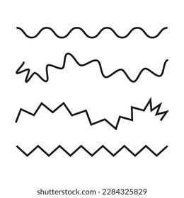 Líneas de zigzag dibujadas a mano. Patrón de ondas. Ilustración vectorial.