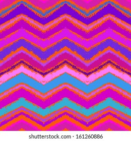 Hand drawn zigzag pattern in bright pink. Vector seamless texture for web, print, home decor, textile, holiday gift wrapping paper, wallpaper, invitation card background, spring summer fashion fabric