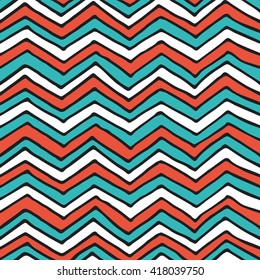 Hand drawn zigzag pattern design vector illustration