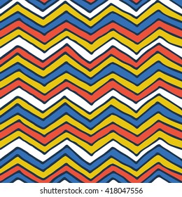 Hand drawn zigzag pattern design vector illustration