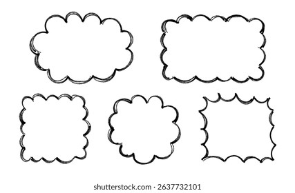 Hand drawn zigzag wavy edges set, Geometric shape backgrounds with wiggly borders, Jagged borders, Frames Labels Badges Stickers Collection, Vector illustration
