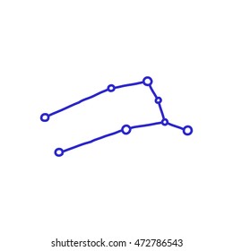 hand drawn zodiac constellation. gemini. vector illustration