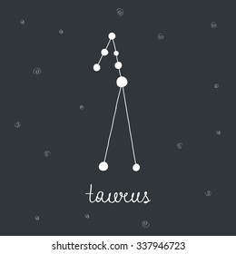 hand drawn zodiac constellation. taurus. vector illustration