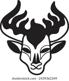 Hand Drawn zodiac mask in flat style isolated on background