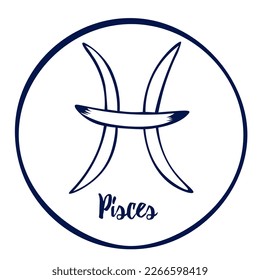 Hand drawn Zodiak signs. White Pisces zodiac icons on a white background. Astrological symbols of the zodiac. 