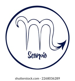 Hand drawn Zodiak signs. White Scorpio zodiac icons on a white background. Astrological symbols of the zodiac. 