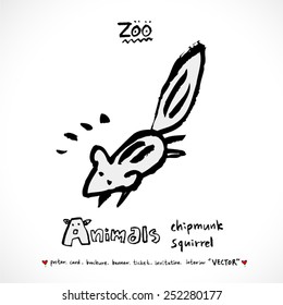 Hand drawn ZOO illustration - animal sketch - vector