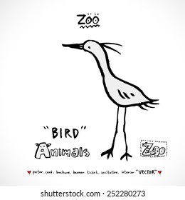 Hand drawn ZOO illustration - animal sketch - vector