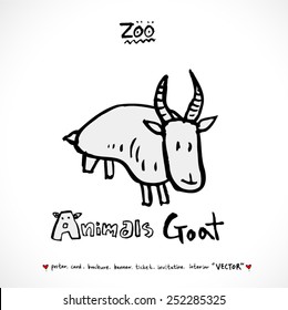 Hand drawn ZOO illustration - animal sketch - vector