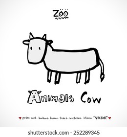 Hand drawn ZOO illustration - animal sketch - vector