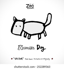 Hand drawn ZOO illustration - animal sketch - vector