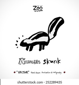 Hand drawn ZOO illustration - animal sketch - vector