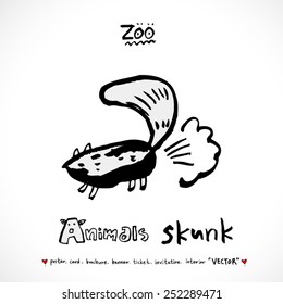 Hand drawn ZOO illustration - animal sketch - vector