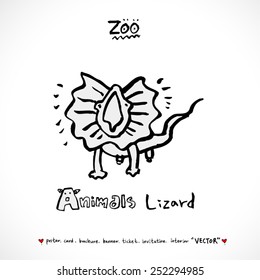 Hand drawn ZOO illustration - animal sketch - vector