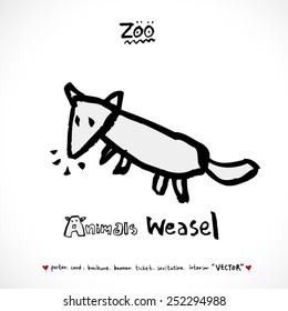 Hand drawn ZOO illustration - animal sketch - vector