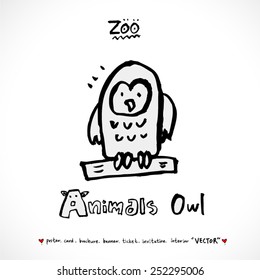 Hand drawn ZOO illustration - animal sketch - vector