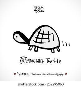 Hand drawn ZOO illustration - animal sketch - vector
