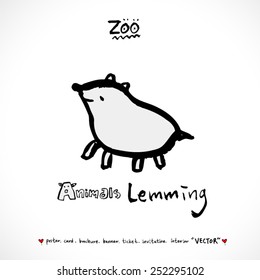 Hand drawn ZOO illustration - animal sketch - vector