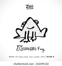 Hand drawn ZOO illustration - animal sketch - vector