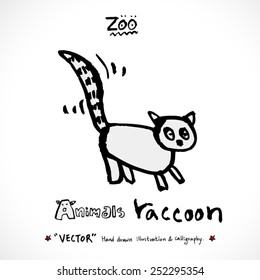 Hand drawn ZOO illustration - animal sketch - vector