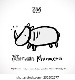 Hand drawn ZOO illustration - animal sketch - vector