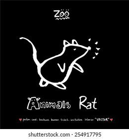 Hand drawn ZOO illustration - animal sketch - vector