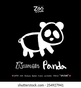 Hand drawn ZOO illustration - animal sketch - vector