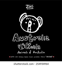 Hand drawn ZOO illustration - animal sketch - vector