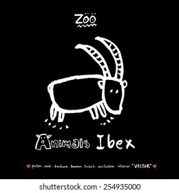 Hand drawn ZOO illustration - animal sketch - vector
