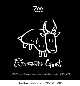 Hand drawn ZOO illustration - animal sketch - vector