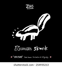 Hand drawn ZOO illustration - animal sketch - vector