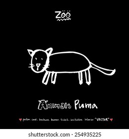 Hand drawn ZOO illustration - animal sketch - vector