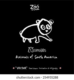 Hand drawn ZOO illustration - animal sketch - vector