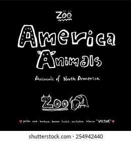 Hand drawn ZOO illustration - animal sketch - vector