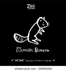 Hand drawn ZOO illustration - animal sketch - vector