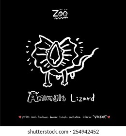 Hand drawn ZOO illustration - animal sketch - vector