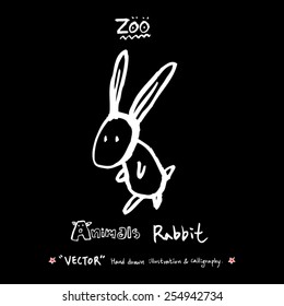 Hand drawn ZOO illustration - animal sketch - vector
