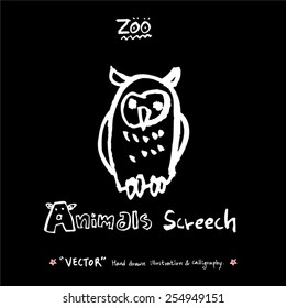 Hand drawn ZOO illustration - animal sketch - vector
